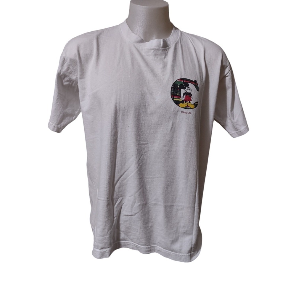 Vintage Cancun Mexico T-Shirt Men's Adult Size XLarge Mickey Mouse Short Sleeve